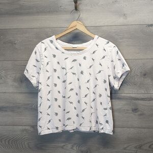 Darling Blue Women's Dinosaur Print Cropped Top XXL